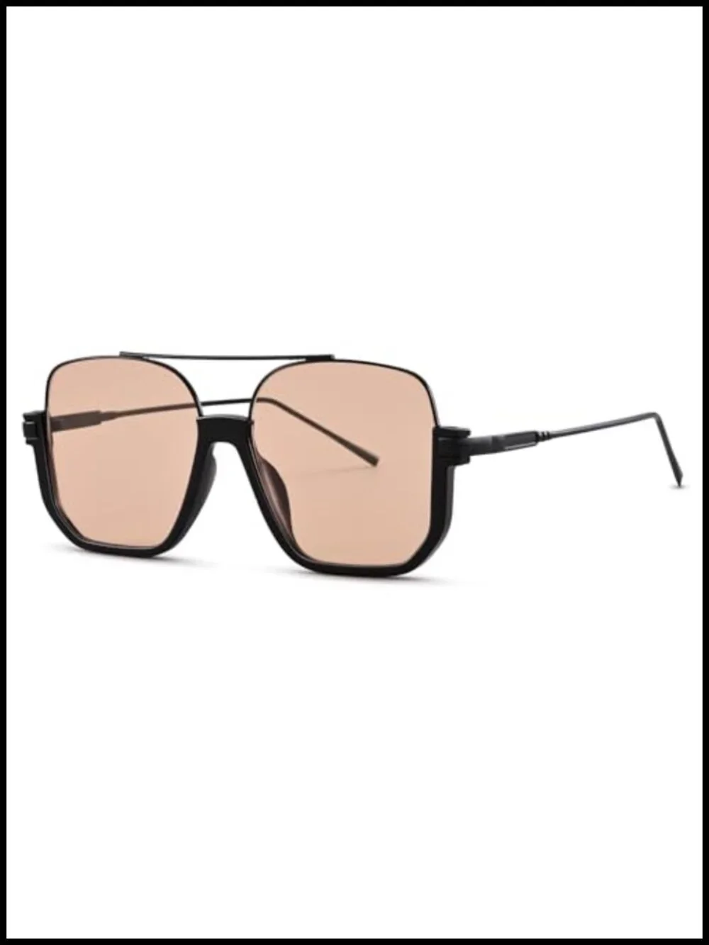 Women's Retro Oversized Square Sunglasses UV400 Metal Frame